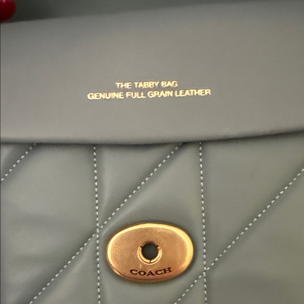 Coach Quilted Shoulder Bag in Light Blue with Gold Hardware - Picture 8 of 11